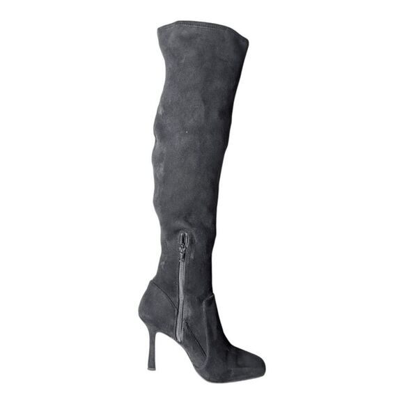 GIANNI BINI Makaye Black Suede Knee High Boot Size 7M - Picture 6 of 10